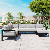 Modular U-Shaped Aluminum Outdoor Sofa Set