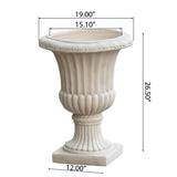 26.5" H Classic Antique White Italian MGO Urn Planter