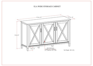 Ela - Wide Storage Cabinet - Smoky Brown