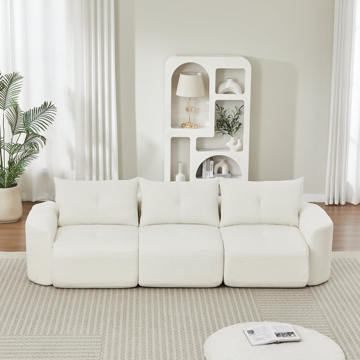 Chenille Sofa for Living Room - 109" Large Modern 3-Seater