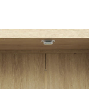 4 Door Storage Cabinet With 1 Drawer And 4 Adjustable Inner Shelves - Natural