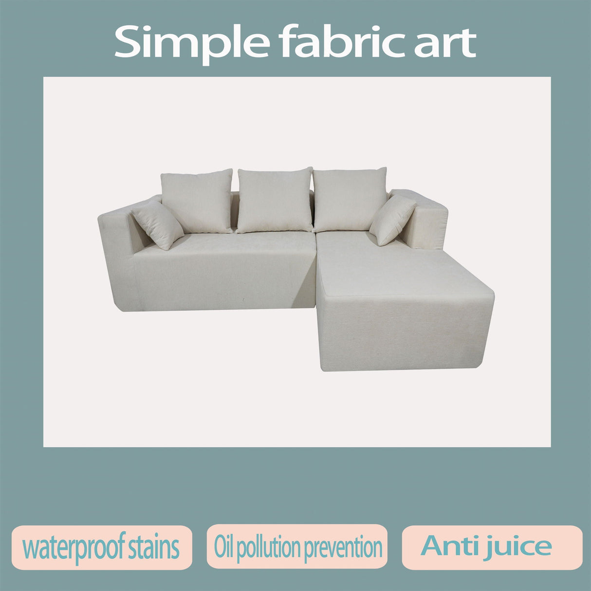 Modular Corner Sofa With Soft Fabric