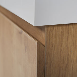 Double Sink Bathroom Vanity, Cabinet & Soft Close Doors, Divided Drawers, Wall Mounted Storage - Wood