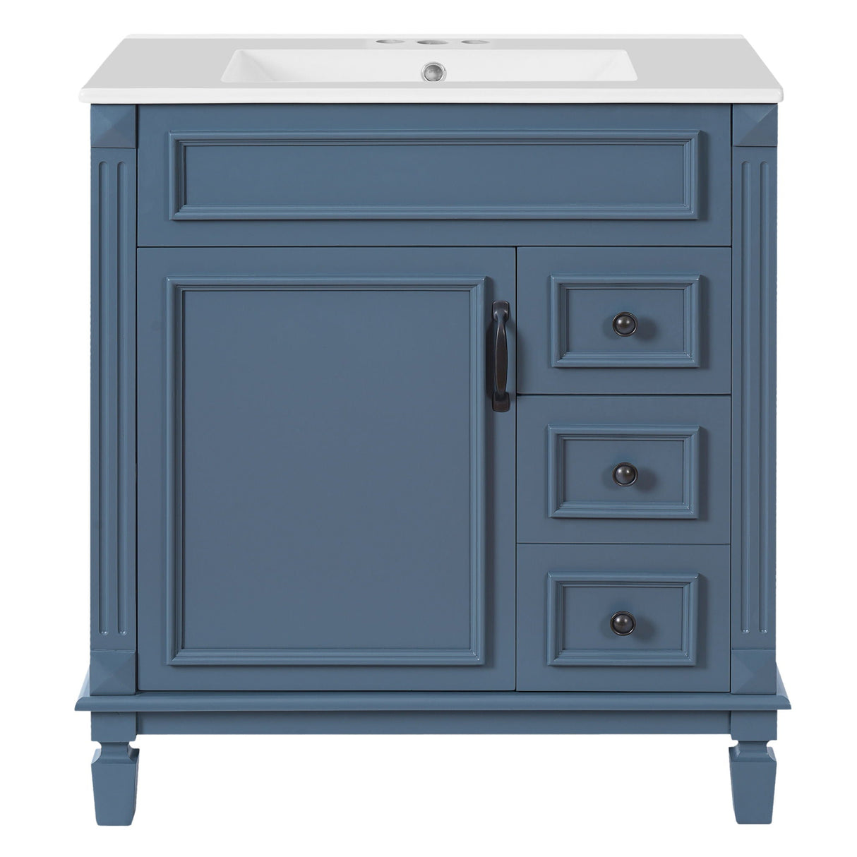 Bathroom Vanity With Sink, Cabinet With 2 Drawers And Adjustable Shelf