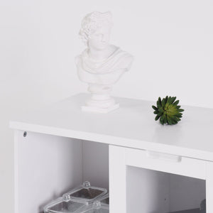 Modern Cabinet With Glass Doors And Drawer