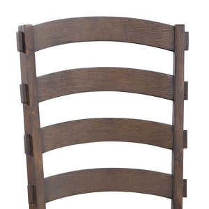 Pascaline - Side Chair (Set of 2) - Gray Fabric, Rustic Brown & Oak