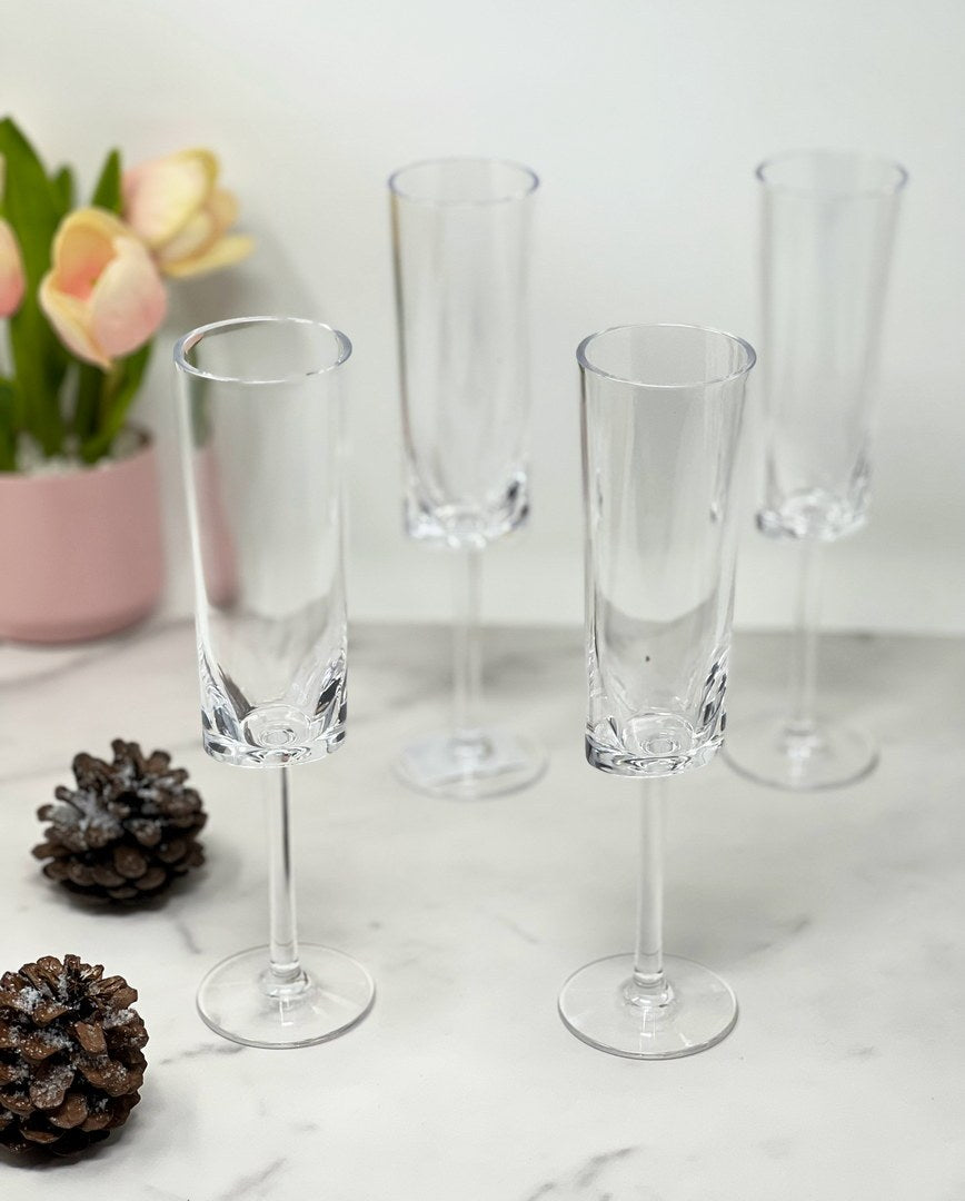 Oval Halo Unbreakable Champagne Flutes – Set of 4 (12 oz.)