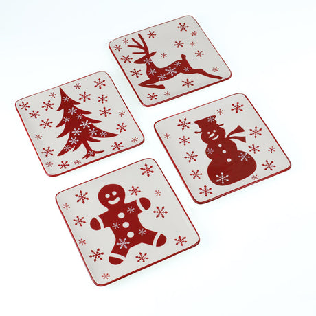 Winterfest 8-Inch Salad Plates | Dessert Plates Set of 4pcs
