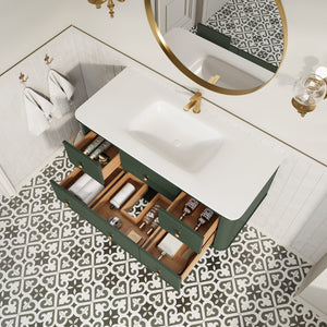 48" Wall Mounted & Floating Single Bathroom Vanity