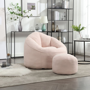 Bedding Bean Bag Sofa Chair High Pressure Foam With Footrest