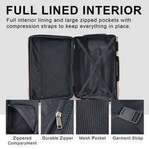 3 Piece Expandable Hard Shell Luggage Set with TSA Lock