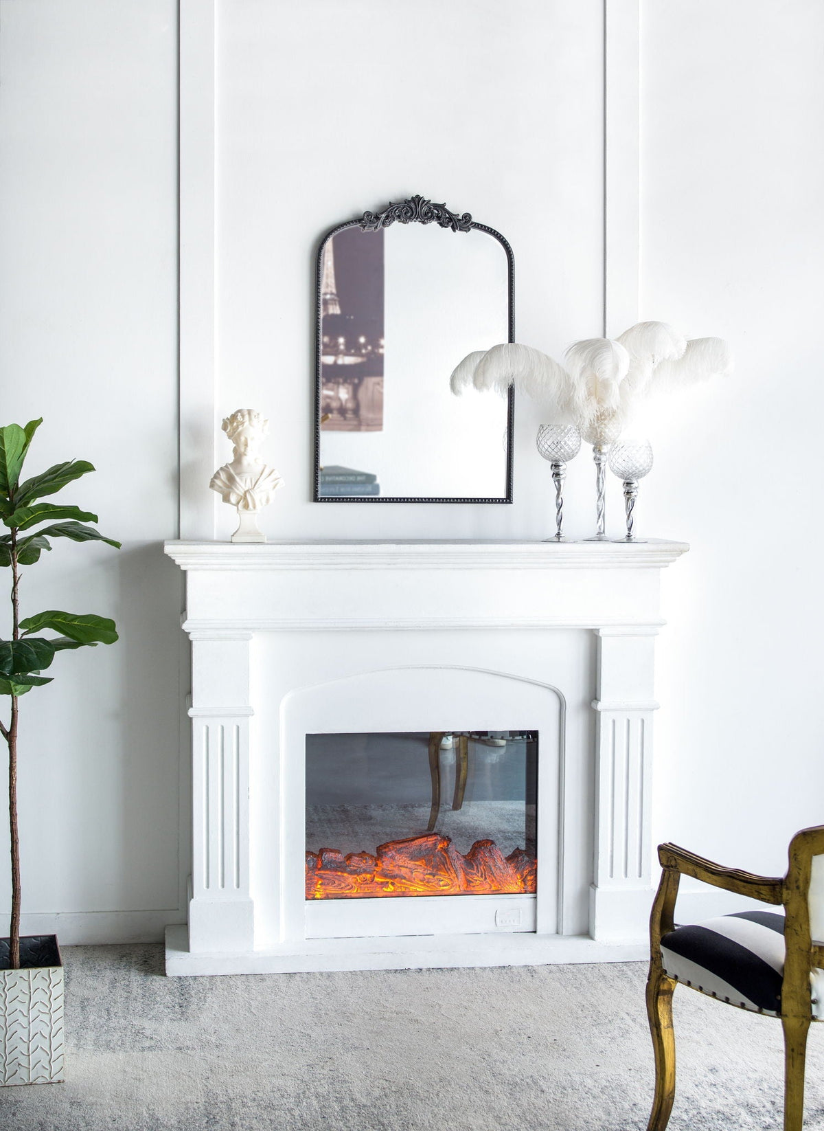 Arch Mirror, Baroque Inspired Wall Decor For Bathroom, Bedroom, Living Room