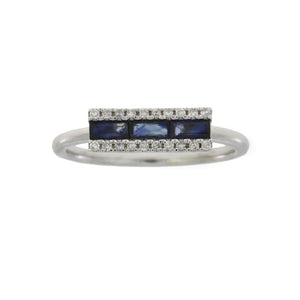 .63ct Diamond Sapphire Ring 14KT White Gold