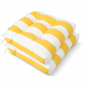 Outdoor Chair Cushions Set of 2 - 19 x 19 x 4 Inch Tufted Seat Cushions