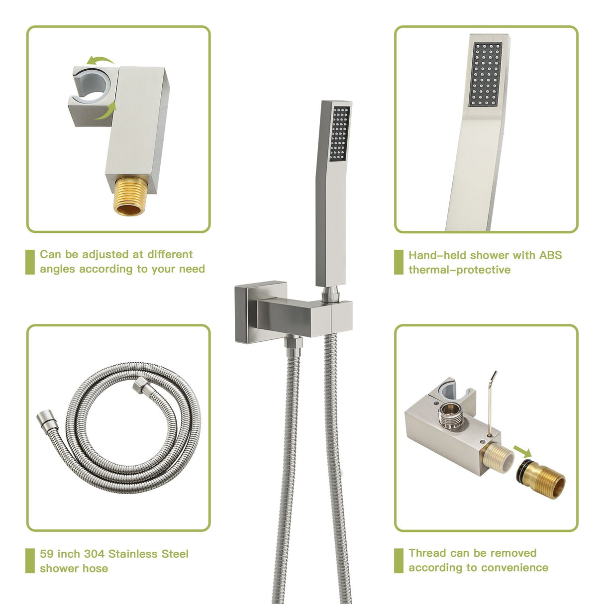 10" Wall Mounted Square Shower System With Rough In Valve