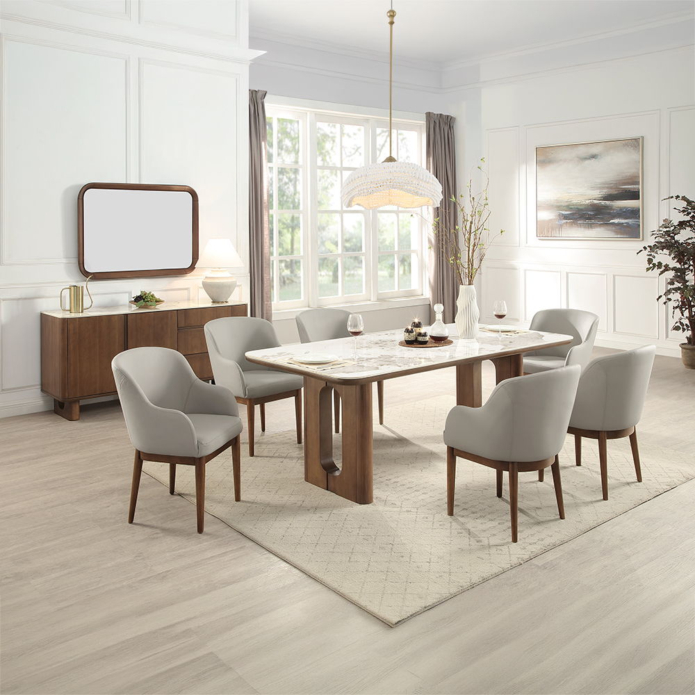 Harvey - Side Chair (Set of 2) - Synthetic Leather & Walnut