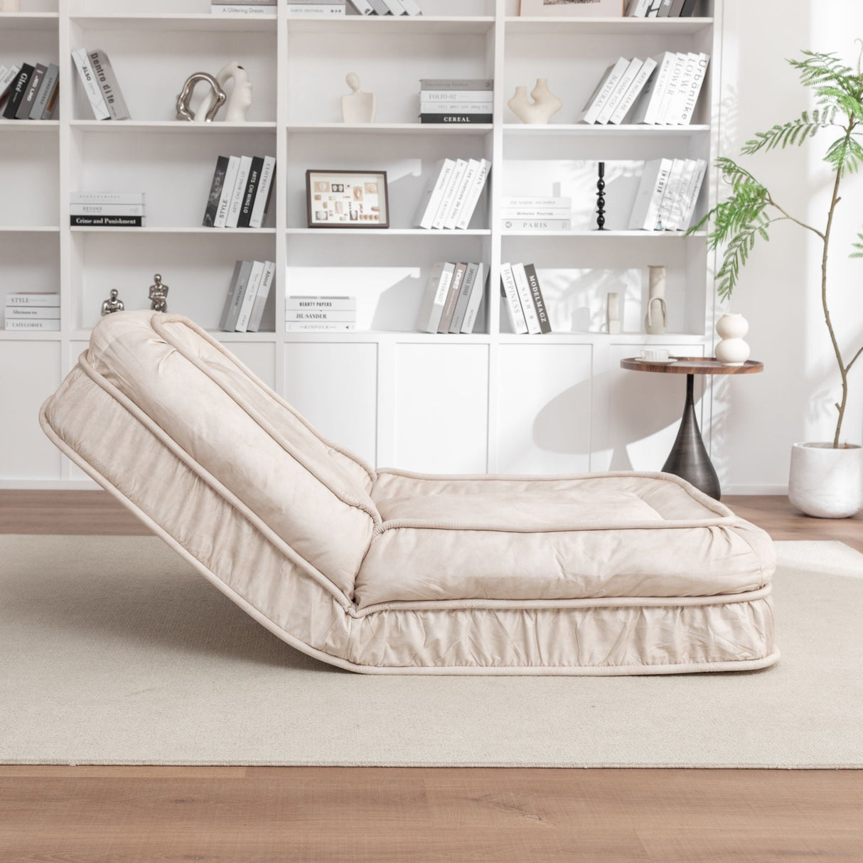 Upholstered Human Dog Bed And Pets, Bean Bag Floor Sofa With Massage Pillow, 5 Adjustable Positions & 2 Soft Pillows