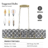 39" Contemporary Crystal and Black-Gold Pendant Chandelier
