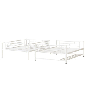 Metal Bunk Bed With Shelf And Guardrails