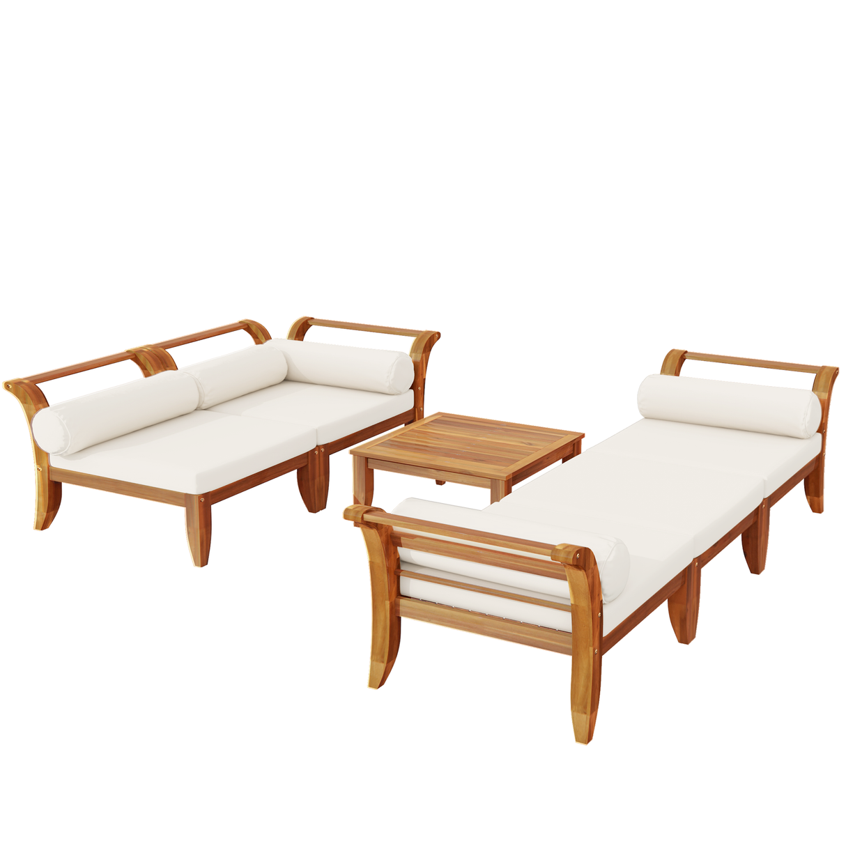 TOPMAX 6 Piece Patio Sofa Set in Acacia Wood
