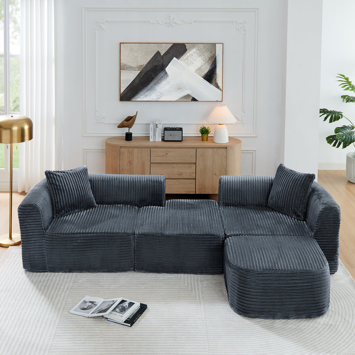 114" Cloud Sectional Couch with L-Shape Chaise