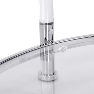 Contemporary Acrylic, Coffee Table, Round Tempered Glass Coffee Table - Chrome / Silver