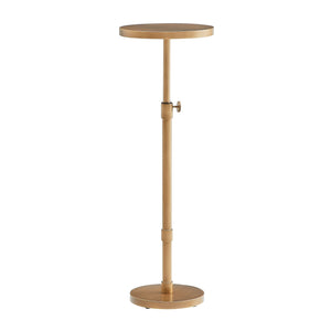 Morven - Adjustable Height Accent Table With Round Top - Antique Brass