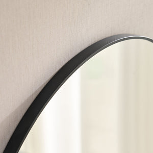 Wall Circular Framed Vanity Mirror For Bathroom, Living Room Decor - Black