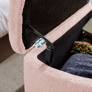 Storage Ottoman Bench For End Of Bed Legs, Modern Camel Faux Fur Entryway Bench Upholstered Padded With Storage For Living Room Bedroom
