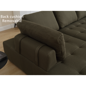 138.5" Modular Combination U-Shaped Sofa in Green
