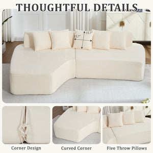 Compression Sectional Couch with Comfy Chaise