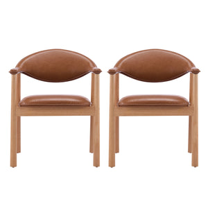 Modern Upholstered Dining Chairs with Curved Back