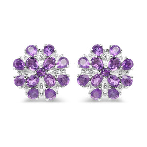 3.80 Carat Genuine Amethyst .925 Sterling Silver Earrings