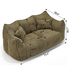 Comfortable Dual Beanbag Chair With High Resilience Foam Core For 2 People