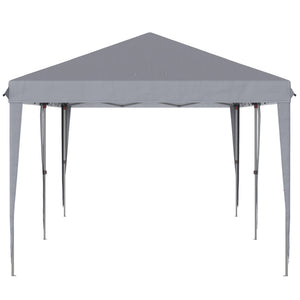 Outsunny 10' x 20' Pop Up Canopy Tent Heavy Duty Steel Frame Gray