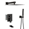 10-Inch Wall Mounted Square Shower System with Rough In Valve - Black or Gray