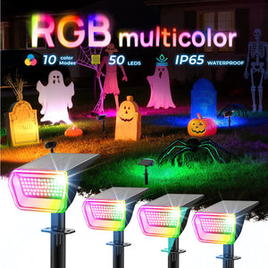 RGB Solar Spotlights Outdoor – Color Changing Waterproof Lights for Yard & Garden