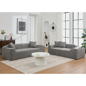 Modern 2 Piece Boucle Cloud Sofa Set