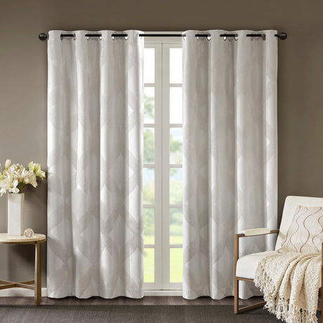 Ogee knitted jacquard total blackout curtain panel (only 1 pc panel)