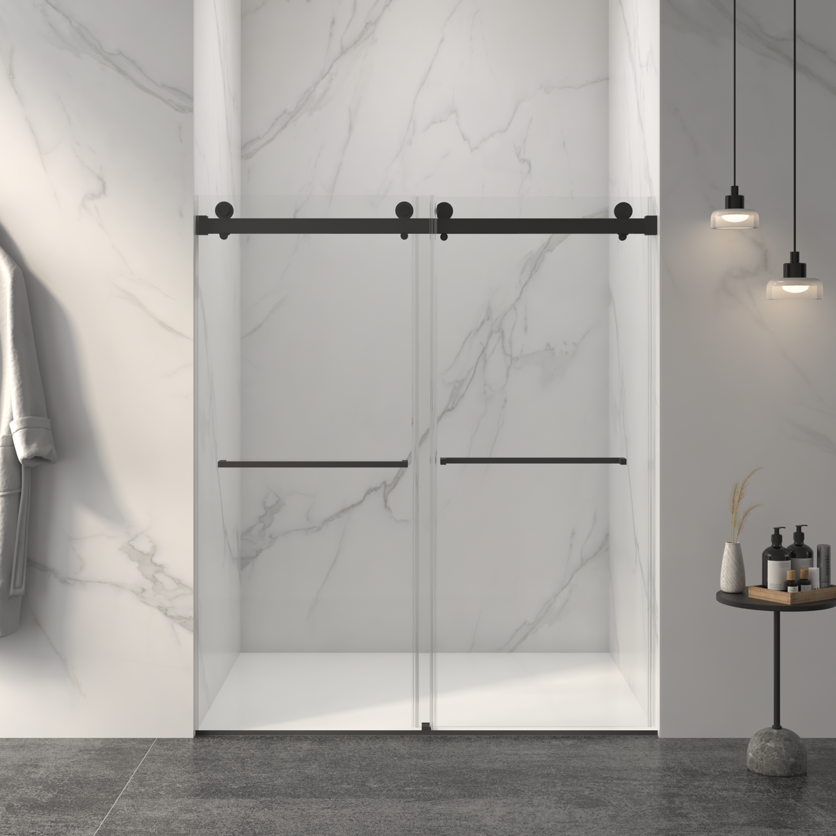 Frameless Double Sliding Shower Door