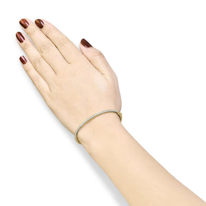 14K Gold 1.00 Cttw Half Eternity Diamond Bangle Bracelet (G-H Color, SI2-I1 Clarity) - 7" Inches