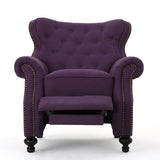 Beacon Accented Push Back Recliner Chair with Rolled Arms Plum