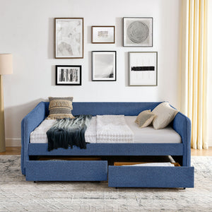 Upholstered Daybed & 2 Drawers