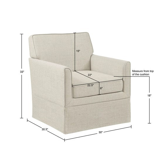 Upholstered Accent Chair with Skirted Base and Wood Frame