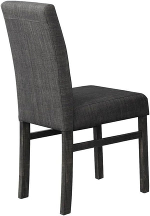 5 Piece Transitional Dining Room Set 48" Wood Dining Table with 4 Upholstered Side Chairs Charcoal Finish