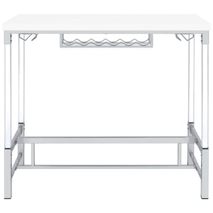 Tonneson - Bar Table With Trestle Base And Wine Storage - White