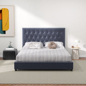 Donald - Mid-Century Modern Upholstered Platform Bed
