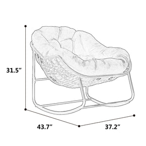 Indoor / Outdoor Oversized Wicker Egg Rocker Chair - Light Green