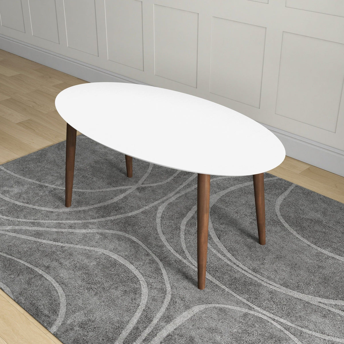 Ada - Mid-Century Modern Style Oval Dining Table