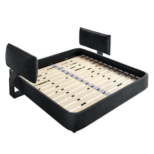 Cloud Bed Frame With Oversized Padded Movable Headboard